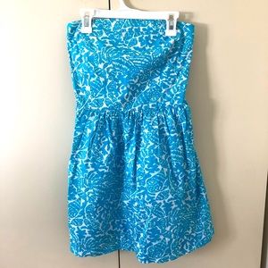 Lily Pulitzer Blue Strapless Dress